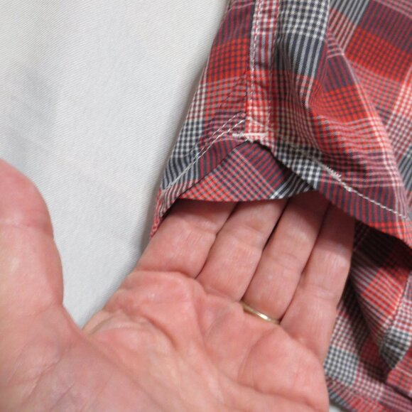 THE NORTH FACE mens SHIRT plaid RED blue BUTTON DOWN white SIZE XL - Picture 5 of 11